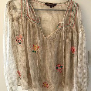 MOVING SALE - NWOT Anthropologie Sheer Embroidered Blouse